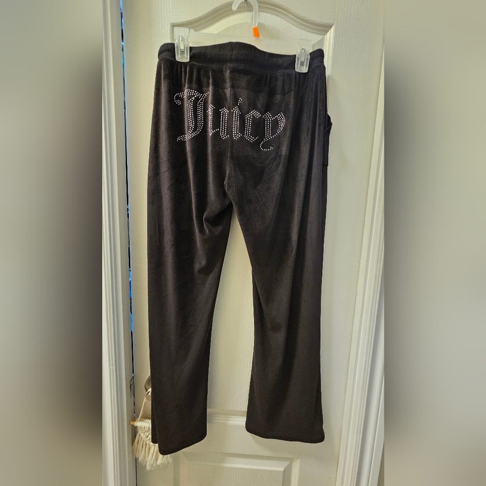 Juicy Couture Black Pajama Set with Velour Finish